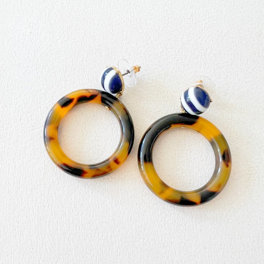 J.Crew Tortoise Hoop Drop Earrings